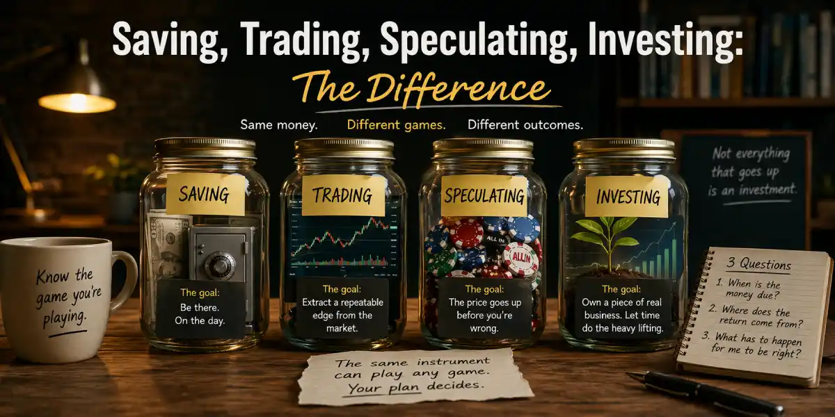 Saving, Trading, Speculating, Investing: The Difference